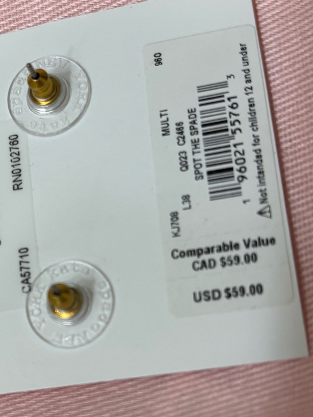 Kate spade multi-color spade stud earrings - NWT - Picture 3 of 3